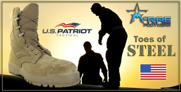 New Steel Toe Coyote Combat Boot = Safety Toe Boot